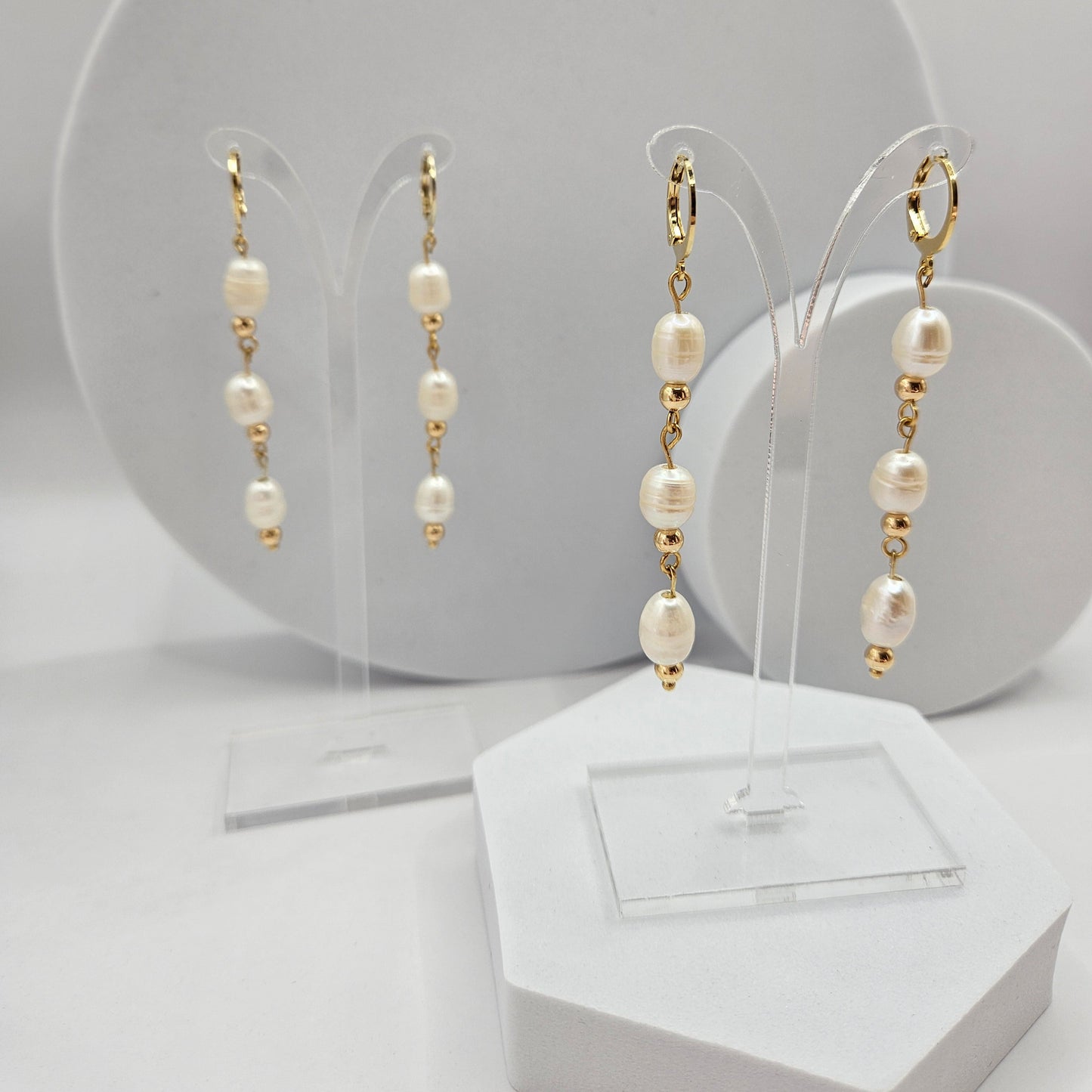 Cambridge Ohrringe – Eleganz in Gold & Perlen | Handgemacht & 18K vergoldet