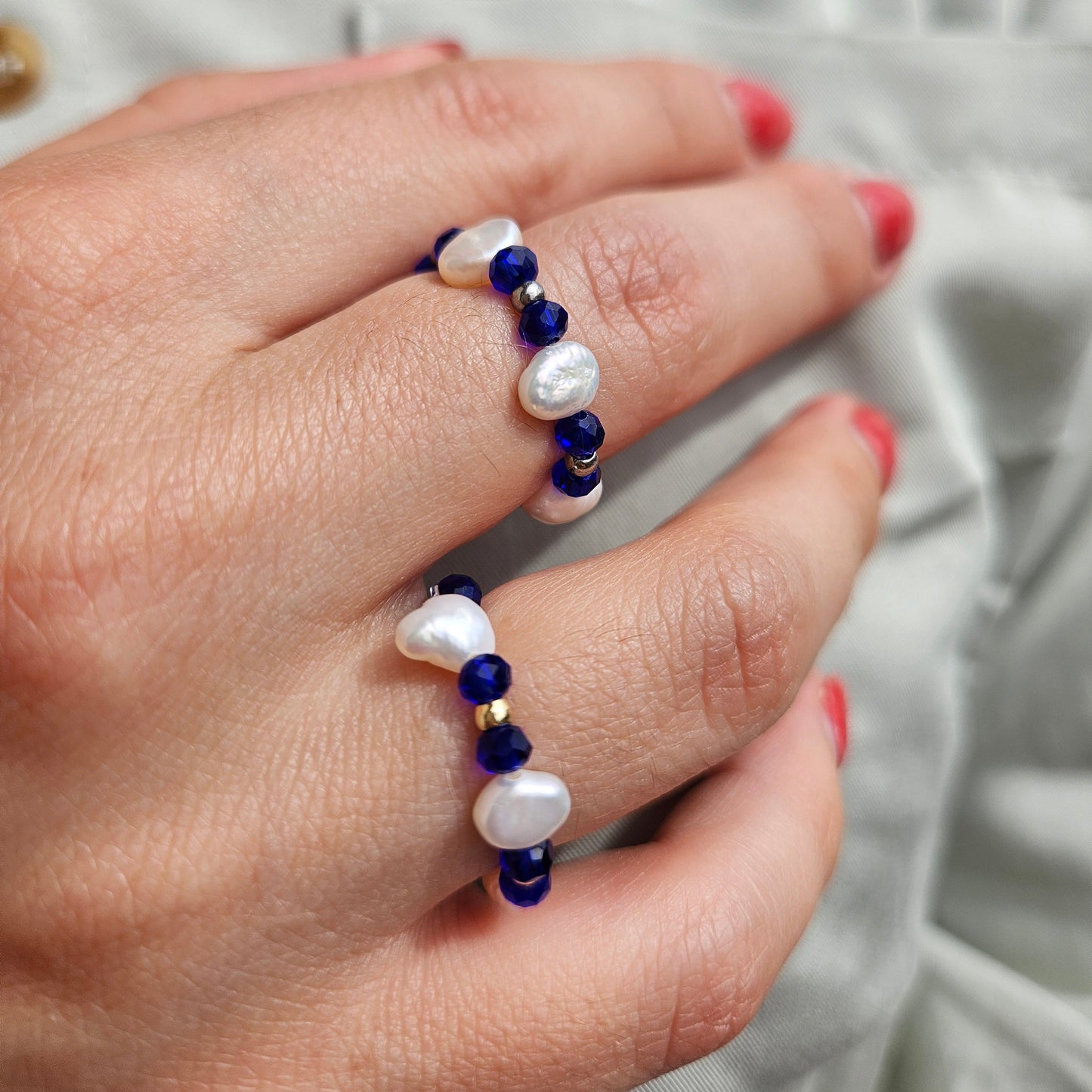 Perla Ring - Zarter Ring mit echten Süßwasserperlen