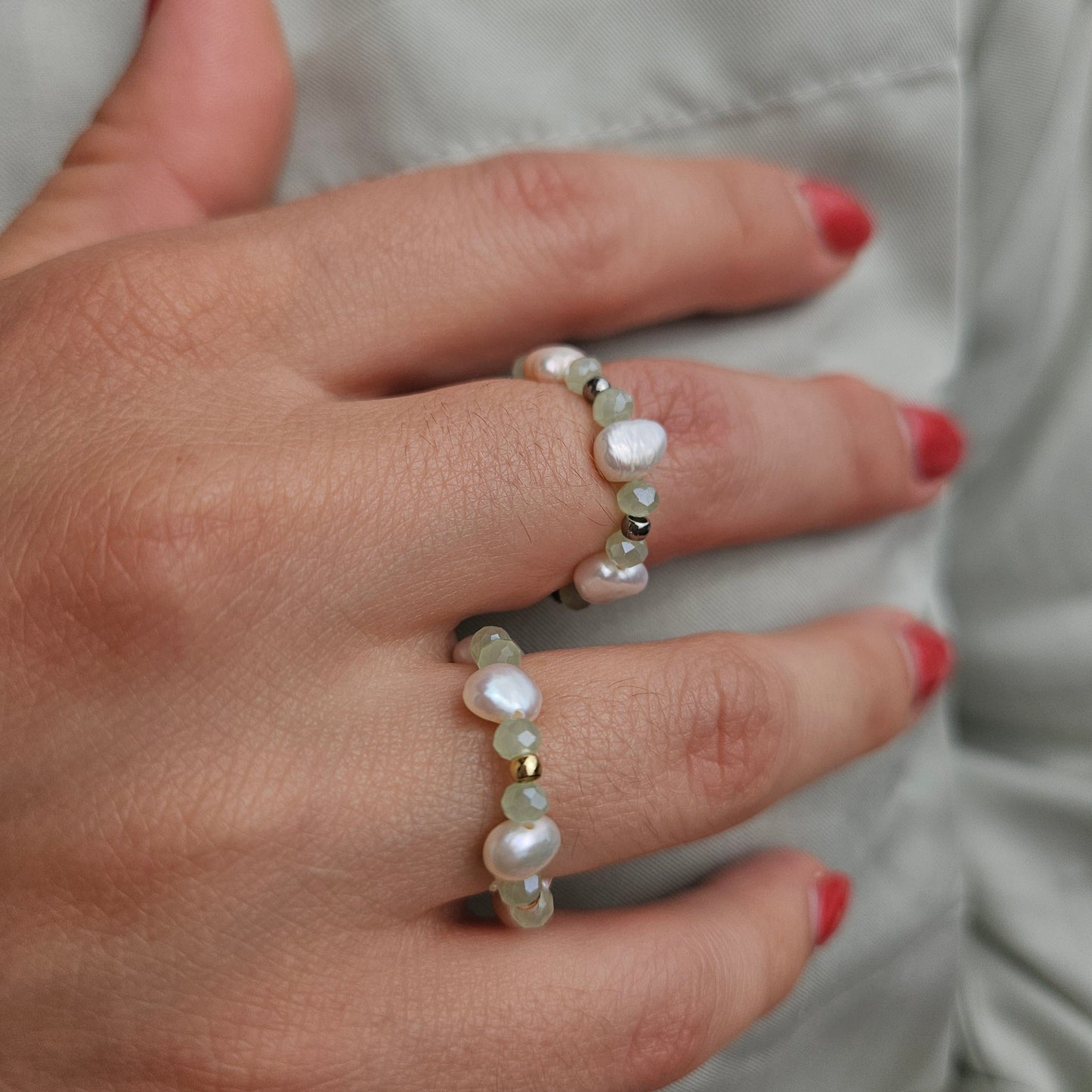 Perla Ring - Zarter Ring mit echten Süßwasserperlen