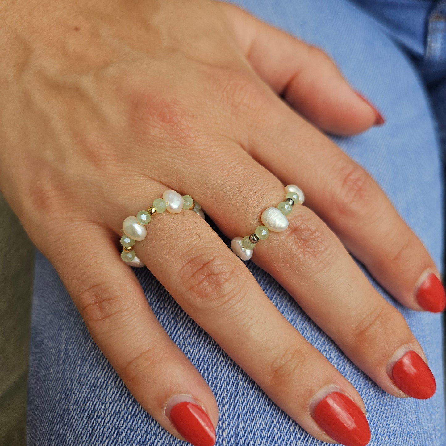 Perla Ring - Zarter Ring mit echten Süßwasserperlen