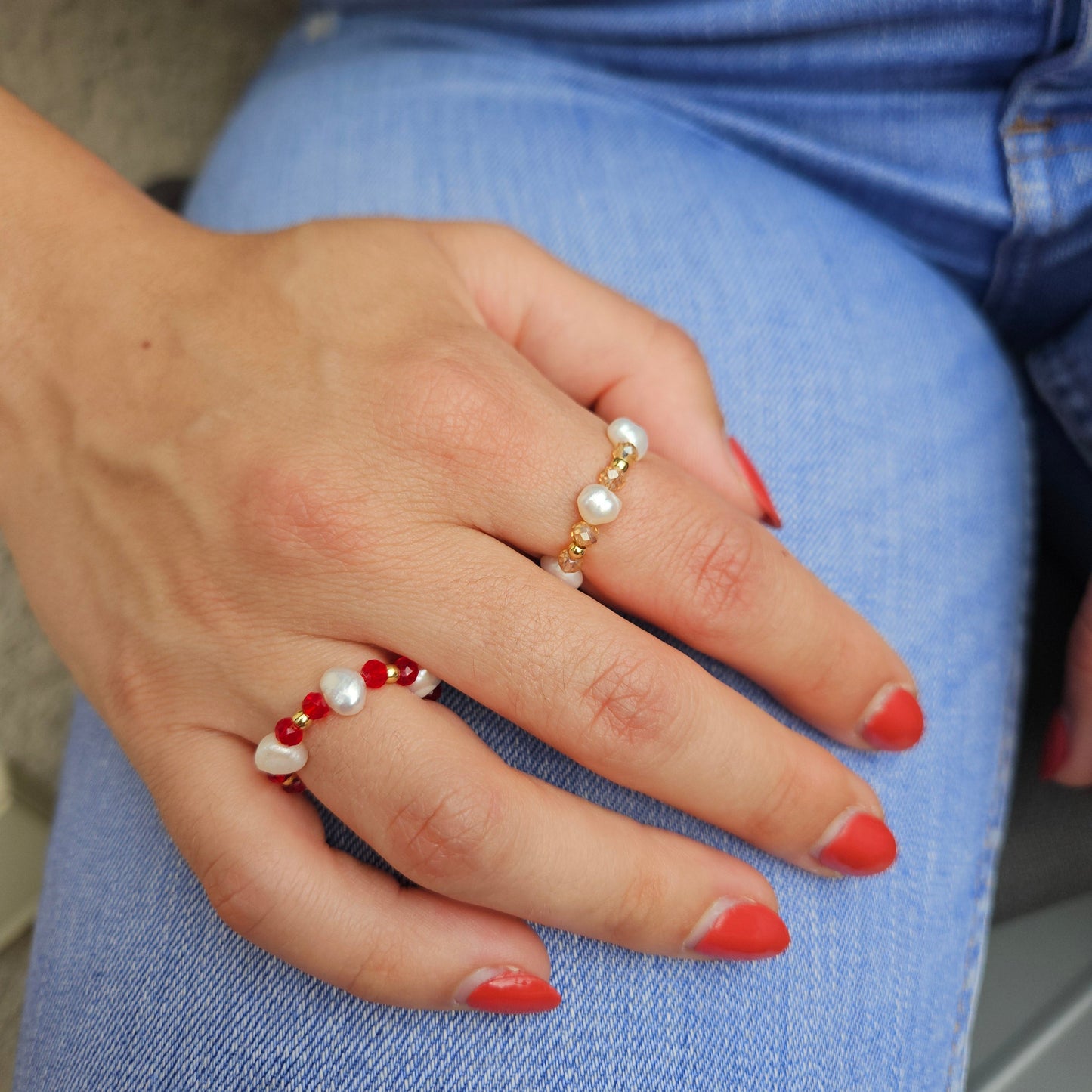 Perla Ring - Zarter Ring mit echten Süßwasserperlen