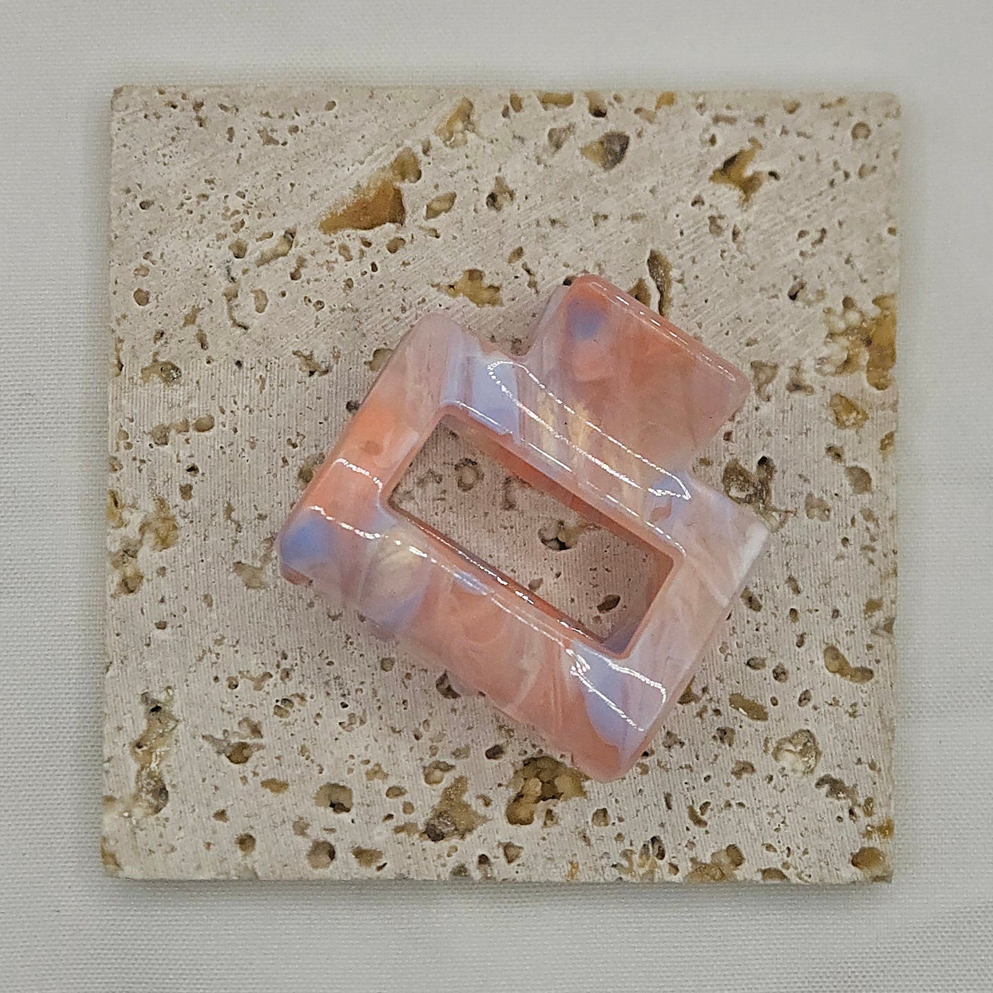 Haarspange „Sunset Marble“ – Acrylspange in Pastelloptik
