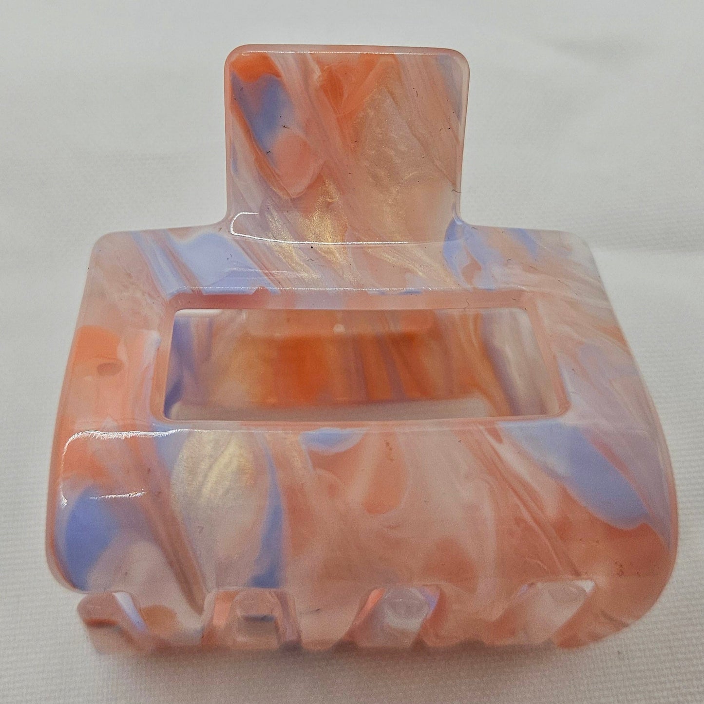 Haarspange „Sunset Marble“ – Acrylspange in Pastelloptik