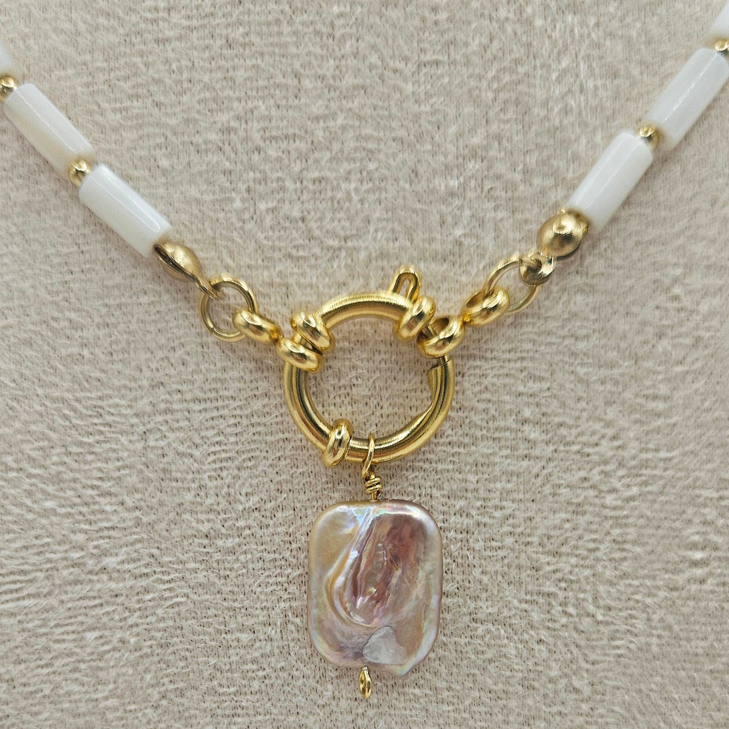 Muschelperlenkette "Vintage rosé"