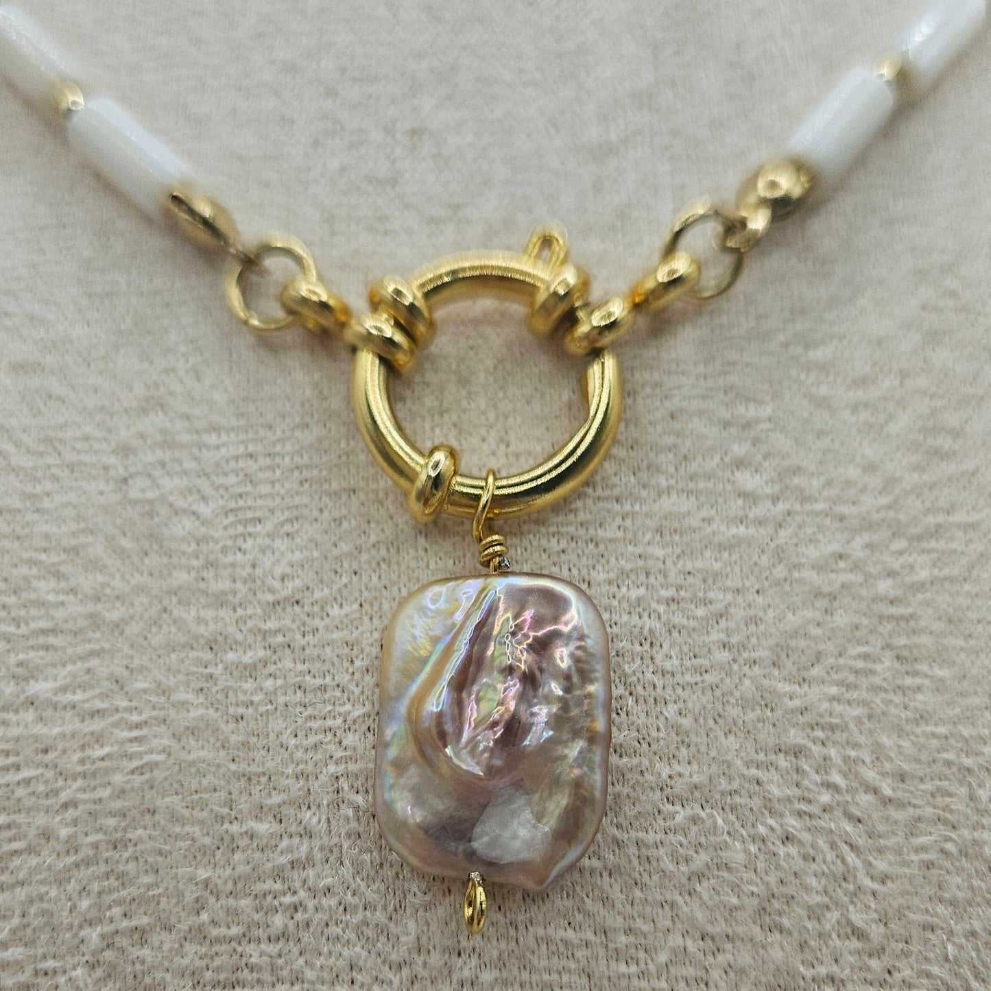 Muschelperlenkette "Vintage rosé"