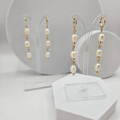Cambridge Ohrringe – Eleganz in Gold & Perlen | Handgemacht & 18K vergoldet