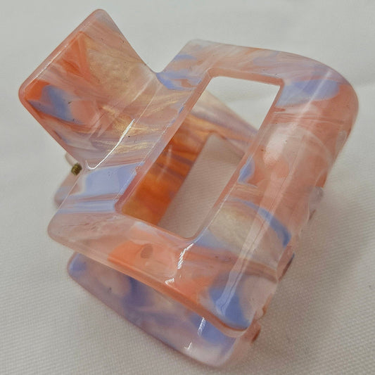 Haarspange „Sunset Marble“ – Acrylspange in Pastelloptik