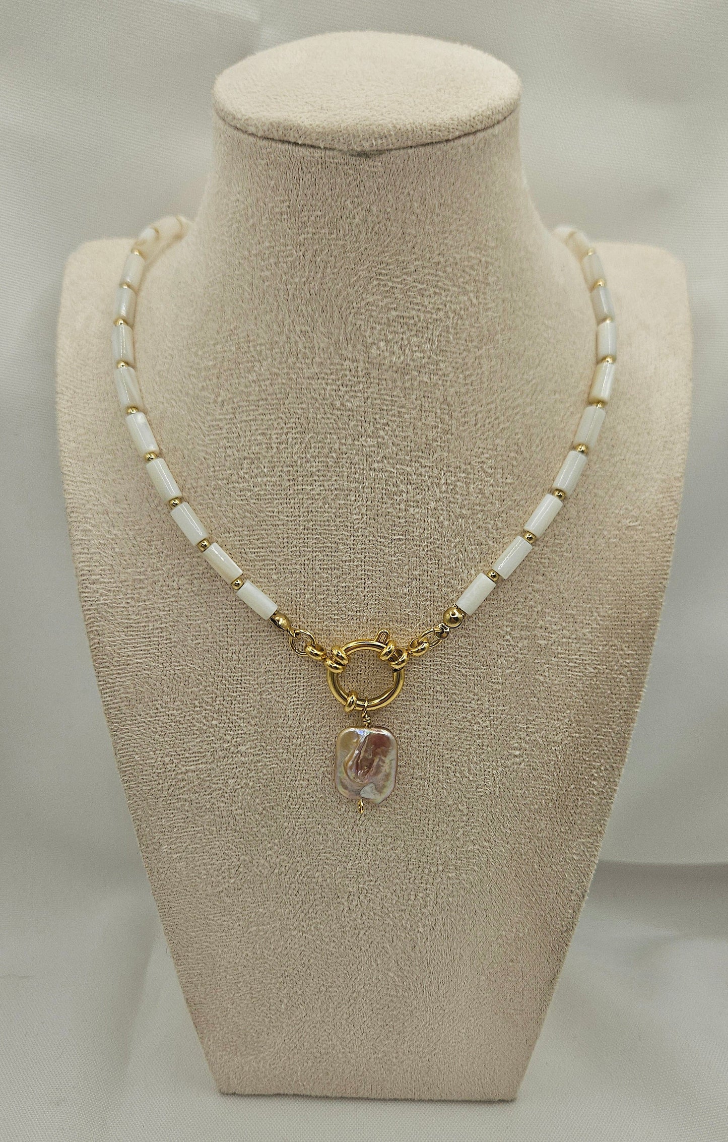 Muschelperlenkette "Vintage rosé"