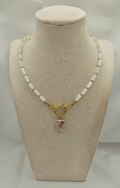 Muschelperlenkette "Vintage rosé"