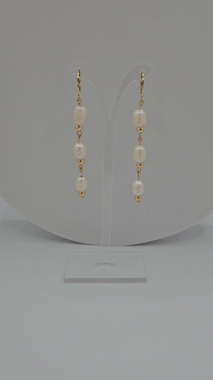 Cambridge Ohrringe – Eleganz in Gold & Perlen | Handgemacht & 18K vergoldet