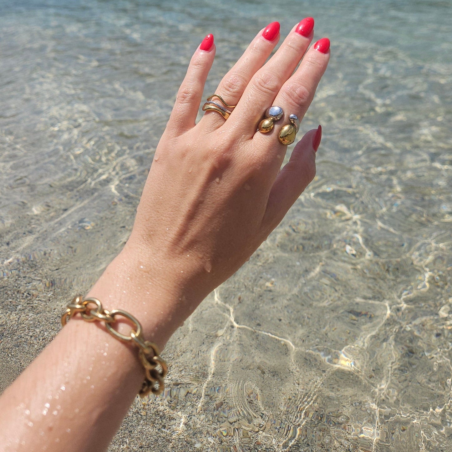 Solea Armband aus Edelstahl – Chunky Gliederarmband wasserfest