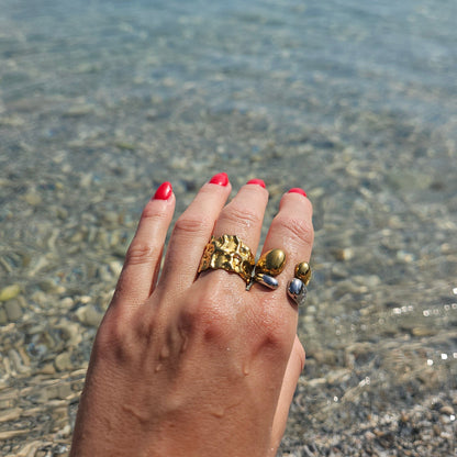 Reef Ring aus Edelstahl – Strukturierter Statement Ring