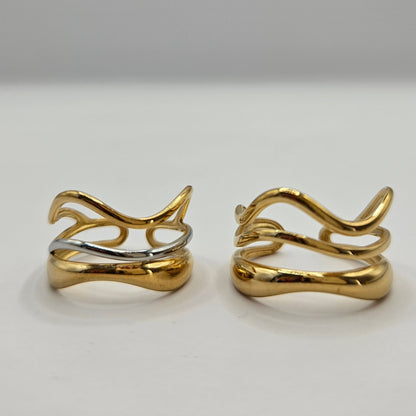 Ocean Ring aus Edelstahl – Größenverstellbarer Statement Ring