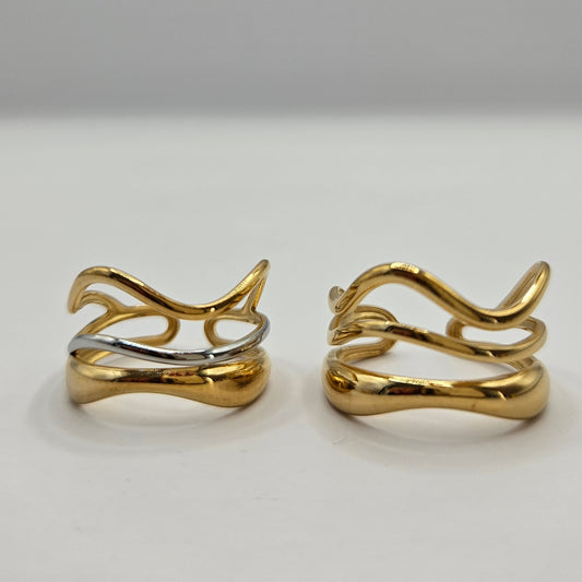 Ocean Ring aus Edelstahl – Größenverstellbarer Statement Ring