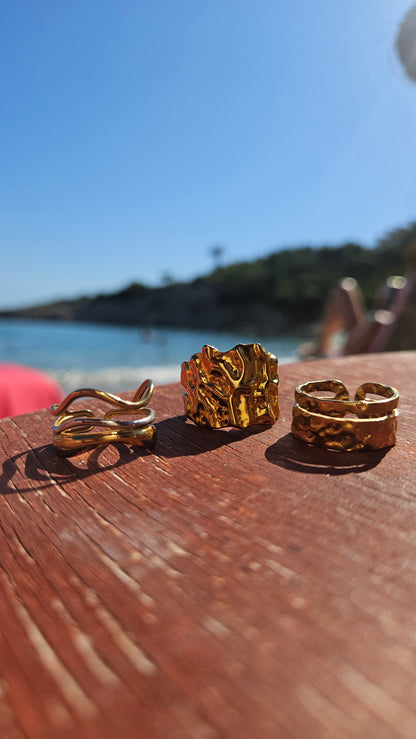 Reef Ring aus Edelstahl – Strukturierter Statement Ring