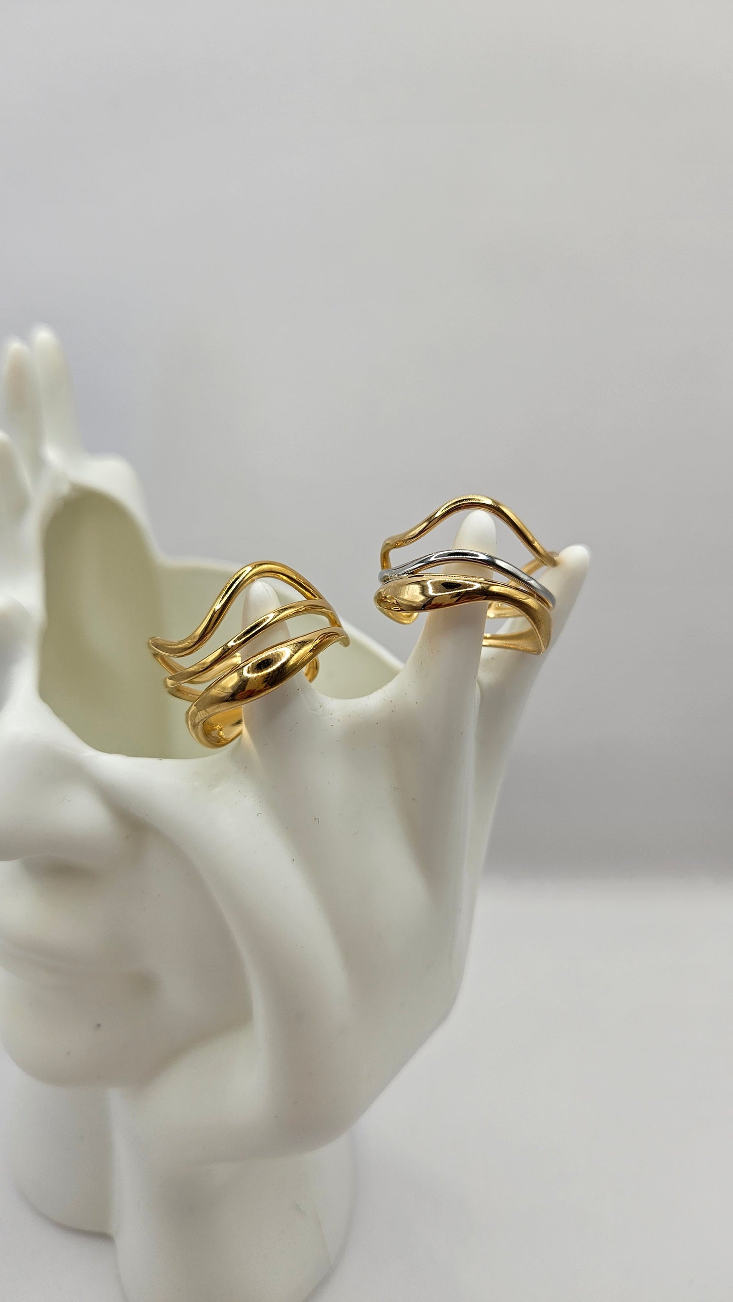 Ocean Ring aus Edelstahl – Größenverstellbarer Statement Ring